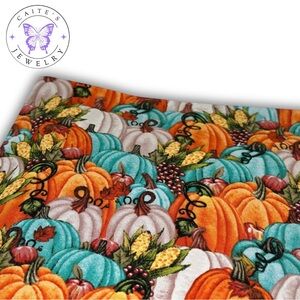 Handmade Small Book/Kindle Sleeve with a Pumpkin Patch Fabric